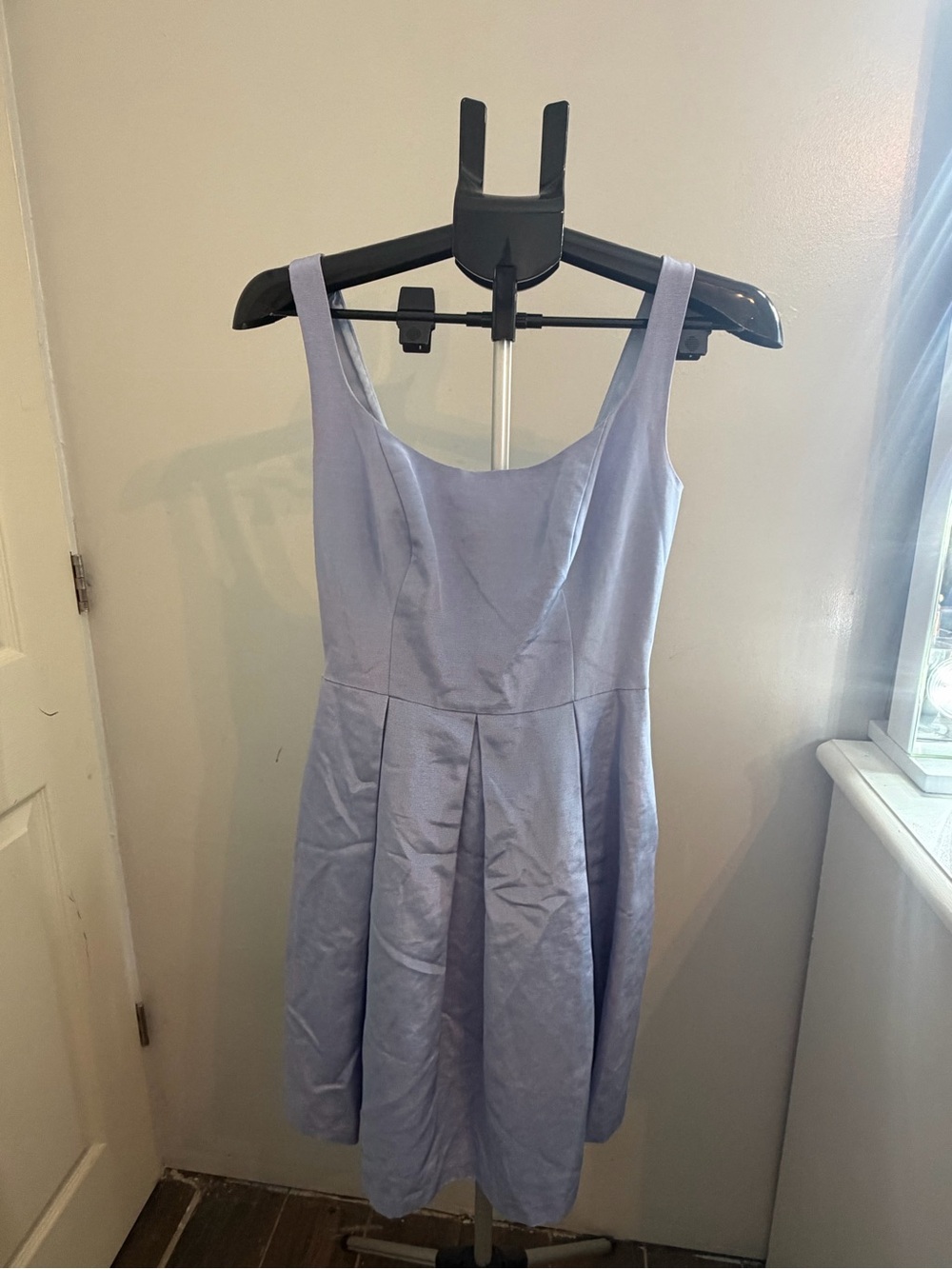 lula kate Scoop Neck Lavender Midi Dress with Pleated Skirt